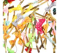 Zerodeko 100 Pièces Nœuds Soi-même en Polyester pour Paquet à Bonbons, Décoratifs, Faciles à Nouer et Dénouer, pour Loisirs Créatifs et Centres Commerciaux Couleur Couleur Aléatoire