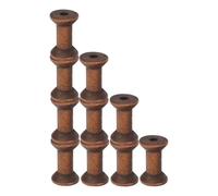 Zerodeko 10pcs Bobines de Ruban en Bois Naturel Vintage pour Loisirs Créatifs, Bobines Vides à Coudre Motifs Uniques, pour Ateliers et Projets de Broderie