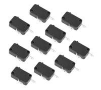 Zerodeko 10PCS Micro 16A Interrupteur Fin De Course 2 Broches, Bouton Poussoir ABS Noir, Pour Cuiseur À Riz Et Four À Micro-Ondes, Commutateur Compact Et Sécurisé