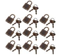 Zerodeko 10pcs Mini Cadenas Rétro en Alliage Deux Clés pour Valises et Sacs D'école, Protection Facile des Objets Précieux Lors Déplacements