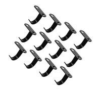 Zerodeko 12 Crochets à Vis en Acier Inoxydable Noir pour Serviettes et Peignoirs, Fixation sous Étagère ou Armoire, Design Moderne et Gain de Place pour Salle de Bain Cuisine