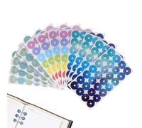 Zerodeko 12 Feuilles D'autocollants de Renforcement de Trous Adhésifs en Cercles pour Classeurs et Cahiers Protection Auto-adhésive Polyvalente en Différentes Couleurs