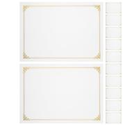 Zerodeko 12 feuilles de papier à certificat doré à chaud pour | Papier cartonné 200 g/m² (74 lb), pour les organisations, certificats de récompense vierges A4, réussite étudiante