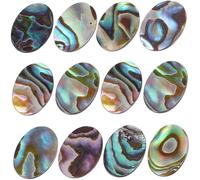 Zerodeko 12 pièces Abalone Shell Cabochons Flatback Charms For Jewelry Making Collier Pendentif Boucle Oreille DIY Accessoires