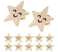 Zerodeko 12 Pièces Broche à Cinq Pointes en Alliage Or, Légère et Facile à Appliquer, Décoration D'insigne Étoile pour Fête du Quatrième Juillet et Accessoires Uniques