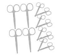 Zerodeko 12 pièces Ciseaux de Précision Acier Inoxydable pour Laboratoire et Toilettage Facial Ciseaux à Pointe Arrondie et Pointue pour Travail Minutieux Soin des Sourcils