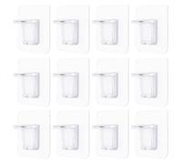 Zerodeko 12 Pièces Clips D'étagère en Acrylique pour Armoires et Bibliothèques, Support de Tablette sans Perçage 6x6 Cm, Fixation Solide pour Rangement Organisé