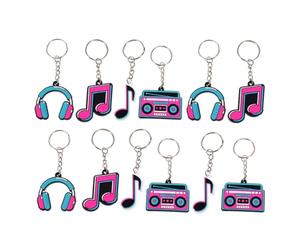 Zerodeko 12 Pièces Music Themed Keychains Artistic Touch Designs Easy To Carry For Celebrations And Music Festival Party Supplies