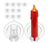Zerodeko 12pcs Ventouses en PVC Transparentes pour Bougies LED sans Flamme, Faciles à Enlever, Support de Bougie Pratique pour Carreaux en Céramique et Fêtes