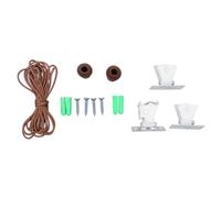 Zerodeko 14 Pièces Support de Fixation en Bois et Métal pour Rideau et Store Enrouleur, Accessoires pour Décoration DIY et Artisanat de Rideaux, Crochet et Pince Robustes