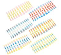 Zerodeko 144 Pièces Faux Ongles à Coller Longs Dégradé de Couleur Arc-en-ciel, Décor Charmant, Matériau Abs, Faciles à Limer, pour Soirées et Usage la Maison