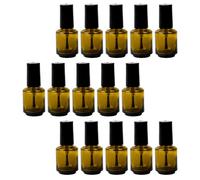 Zerodeko 15 Pièces Flacons de Vernis à Ongles Vides en Verre Cylindrique 15ml avec Brosse pour Création de Couleurs et Ajout de Paillettes pour DIY