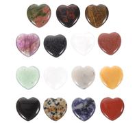 Zerodeko 15 Pièces Pierre Cristal Cœur de Cœur, Décoratif Portable | Poche, Pierre et Plastique, pour Plantes, Cartes Tarot, Salle de Bain et Centre de Table Style Aléatoire