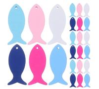 Zerodeko 150 perles en forme de poisson, découpes d'animaux en bois multicolores pour loisirs créatifs, fournitures sur le thème de l'océan pour la création de cartes et la décoration de fêtes