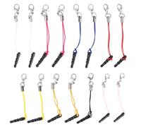 Zerodeko 15pcs Sangles avec Bouchon Anti-poussière et Fermoir Mousqueton en Métal Léger pour Téléphone Portable, Accessoires DIY Pratiques et Faciles à Attacher Couleur Couleur Aléatoire