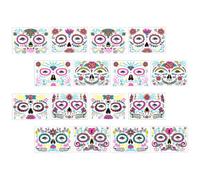 Zerodeko 16 Feuilles Tatouages Temporaires Visage Halloween Fluorescents Imperméables Autocollants Adhésifs Réalistes, Designs Lumineux pour Garçons, Filles et Adultes Lors la Fête des