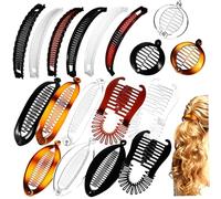 Zerodeko 18 pcs Pinces Banane Vintage pour Cheveux Épais et Fins Petites Pinces Banane Classiques Accessoires Cheveux Durables pour Queue de Cheval et Chignon