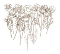 Zerodeko 18 Pièces Fleurs Sauvages en Bois à Peindre, Décorations Robustes pour Loisirs Créatifs, Décor Naturel Beige pour Décoration de Fête ou Passe-temps Artistique