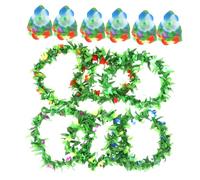 Zerodeko 1Ensemble Hawaiian Flower Crown And Hair Clip Set Tropical Luau Beach Party Accessories With Flower Leis And Hairpins For