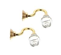 Zerodeko 1paire Crochets à Rideaux Cristal Décoratifs pour Maison De Crochets Élégants Or pour Fixation Murale Accessoires Polyvalents pour Rideaux Et Manteaux