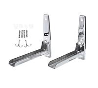 Zerodeko 1Paire Support Murale Acier Inoxydable pour Micro Ondes Double Crochets Rack De Cuisine Suspendu Rétractable pour Optimisation Espace Robuste