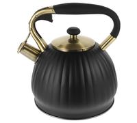 Zerodeko 1Pièce Bouilloire Sifflante Inoxydable Noir Bouilloire à Ergonomique Pour Cuisinière à Induction Et Design Vintage Pour Maison Et Voyage