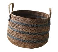 Zerodeko 1pièce Panier De Rangement Tressé Paille Naturelle Organisateur De Linge Jouets Et Accessoires Style Compact Pour Maison Petite