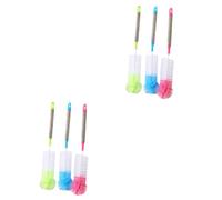 Zerodeko 2 Ensembles Brosse À Bouteille Long Manche Lot De Têtes Rondes Colorées Flexible Pour Nettoyer Biberons Tasses Bouteilles À Vin Couleurs Aléatoires 3 Pièces * 2