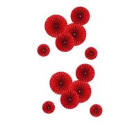 Zerodeko 2 Ensembles De 6 Pièces Décoration D'éventail De Fleurs en Papier Fête Petit Mariage Coloré Décorations Papier De Soie Tissu Garçons d'honneur Noël Veille Nombre Mini Rouge