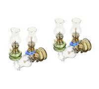 Zerodeko 2 Ensembles Lampe À Pétrole Lumière Flash Salle Lampe Rechargeable Cool Éclair LED LEDs Lanterne À Kérosène en Verre Lanterne De Lampe-tempête Un Verre 3 Pièces * 2