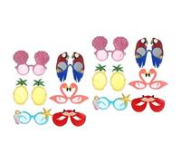 Zerodeko 2 Ensembles Lunettes De Hawaïennes Pour Fête Accessoires Décoratifs Thème Tropical Props Photobooth Amusants Pour Set De Lunettes Colorées Flamant Rose Perroquet 6 Pièces * 2