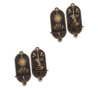 Zerodeko 2 Ensembles Présentoir en Bois Et Cristal Noir Salon Decoration Interieure Guirlande Étagère Décor Bar Vitrine Flottante Présentoir en Cristal pour Pierres Black 2 Pièces * 2