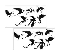 Zerodeko 2 Ensembles Sticker Mural Dinosaure Décor Stickers Muraux D'halloween Ornement Suspendu D'halloween Films Déguisements Autocollant De Fenêtre D'halloween Porte Loup Nains Black Pvc