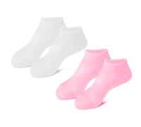 Zerodeko 2 paires Chaussettes Hydratantes Spa Anti-glisse pour Secs et Talons Craquelés Soin Réparateur Doux pour Femmes Intensif et Portable