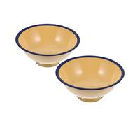 Zerodeko 2 Pcs Bol de Rangement en Émail Rétro Jaune, Bol à Riz Design Simple, Maison ou L'hôtel
