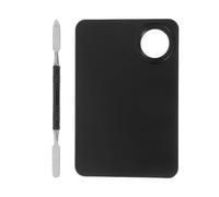 Zerodeko 2 Pcs Ensemble d'Outils pour Nail Art Palette de Mélange Inoxydable et Tiges Doubles pour Mélanger Pigments, Fond de Teint et Gel à Ongles - pour Usage Personnel et Salons d'Ongles