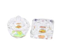 Zerodeko 2 Pcs Gobelets Mélangeurs en Verre pour Nail Art avec Couvercle Forme Originale pour Manucure DIY