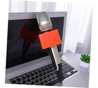 Zerodeko 2 pièces Abs Microphone Logo Flag Station Portable Square Interview Mic Cover Orange Set Compatible With Microphones Practical Design For Professional Podcast And Studio Use