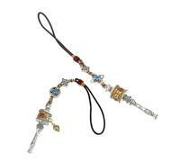 Zerodeko 2 pièces Amulette Bouddhiste Tibétaine Moulin à Prières Six Mots Om Padme Hum Pendentif Feng Shui pour Voiture Unisexe Protection Sécurité Voyage Décoration Suspendue
