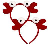 Zerodeko 2 Pièces Bandeau Accessoire Cheveux Créatif et Mignon en Coton Léger et Confortable Crabe Rouge pour Costume Halloween pour Fête Déguisement