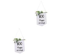 Zerodeko 2 Pièces bannière du 100e Anniversaire enseigne au néon Toutes félicitations Genre Accessoire décoration Jours décoration de fête des Cent Jours 100 Jours Fournitures de fête