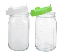 Zerodeko 2 Pièces Bocal à Germes Mason en Verre, Kit de Germination de Graines à Large Ouverture, Couvercle de Drainage et Manchon Occultant, pour Microgreens et Germination sur Plan