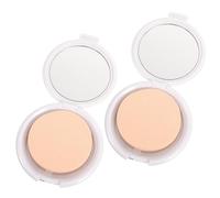 Zerodeko 2 pièces Boîte Compacte pour Fond de Teint Cushion avec Miroir Étui Portable Ultra Fin pour Poudre Maquillage Teint Voyage avec Housse pour Puff et Éponge