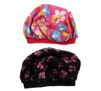 Zerodeko 2 pièces Bonnet de Nuit Garçon Fille Satin Imprimé Casquette Ajustable Confortable pour Sommeil et Protection Cheveux Garçons et Filles
