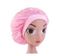 Zerodeko 2 pièces Bonnet de Nuit Satin pour Garçon Fille Couleurs Unies Rose Large Bord Élastique Confortable pour Protection des Cheveux Maison et Voyage