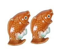 Zerodeko 2 Pièces Caps de Boulons de Toilette Céramique Forme de Carpe Caches Vis Décoratifs pour Fond de Cuvette Résistants et Faciles à Installer Décoration Artistique pour Salle de Bain