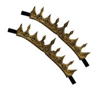 Zerodeko 2 Pièces Couronne D'homme Style Roi Médiéval en Mousse Pu, Accessoire 3d Souple, Couleur Café, Taille Unique, pour Événements Cosplay et Représentations Scéniques