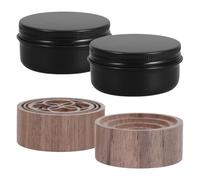 Zerodeko 2 Pièces Diffuseur D'huiles Essentielles Désodorisant D'ambiance Compact Boîte en Alliage D'aluminium en Bois Diffuseur Rond à Technologie Vibratoire pour Bureau et Yoga
