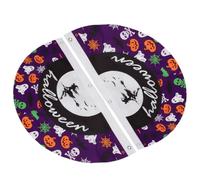 Zerodeko 2 Pièces Drapeau Halloween pour Extérieur en Tissu Pourpre, Fanion Suspendu Résistant la Décoloration Cordes, pour Fêtes D'halloween et Décorations de Jardin