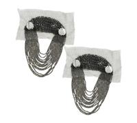 Zerodeko 2 pièces Épaulettes à Pampilles Métalliques Détachables Lot de Chaînes Vintage pour Hommes et Femmes Accessoires Épaule Légers et Confortables pour Costumes Mariages et Événements